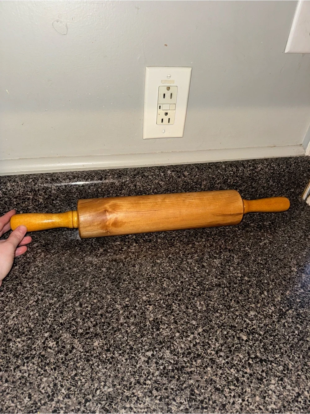VTG Large Wooden Rolling Pin - Natural Brown